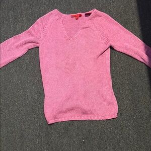 Pink V-Neck Women's Sweater
